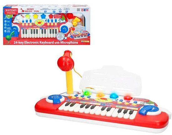 Bontempi Elektronisch Orgel Met 24 Toetsen Microverlichting En Geluid Veelkleurig