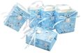 JZK 24 x boîtes cadeaux bleues avec motif de biberon pour garçons, anniversaire, baptême, nouveau-né, baby shower, fête d'enfants