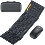 ProtoArc Opvouwbaar Bluetooth Toetsenbord en Muis – Full-Size Draadloos Toetsenbord met Draadloze Muis – Reis Toetsenbord en Muis Set – Voor Laptop, Tablet, iPad, Smartphone, Windows, Android & iOS – Zwart