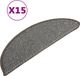 vidaXL Tapis d'escalier 15 pcs 56x17x3 cm gris demi-rond