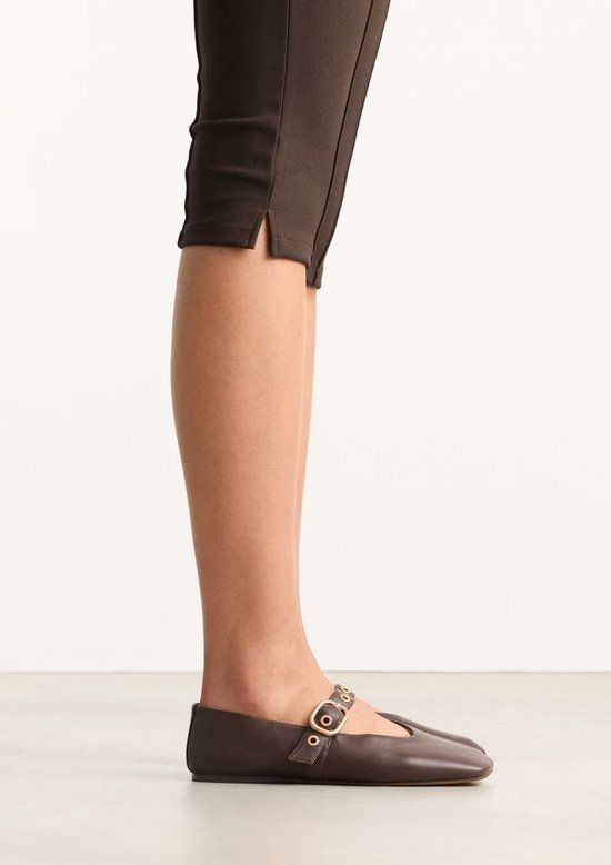 Sacha - Dames - Bruine leren ballerina's - Maat 36