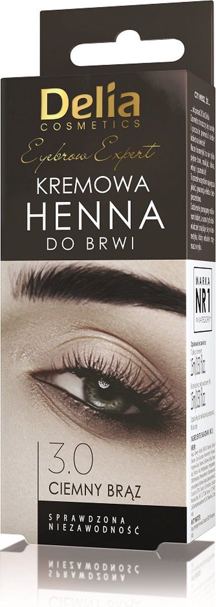 Delia Wenkbrauw Expert crèmige henna voor wenkbrauwen 3.0 Donkerbruin 15ml