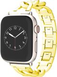 By Qubix - Metalen quick-release ketting band - Goud - Geschikt voor Apple Watch 44mm / 45mm / 46mm / 49mm