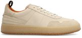 Manfield - Heren - Beige leren sneakers met suède details - Maat 45