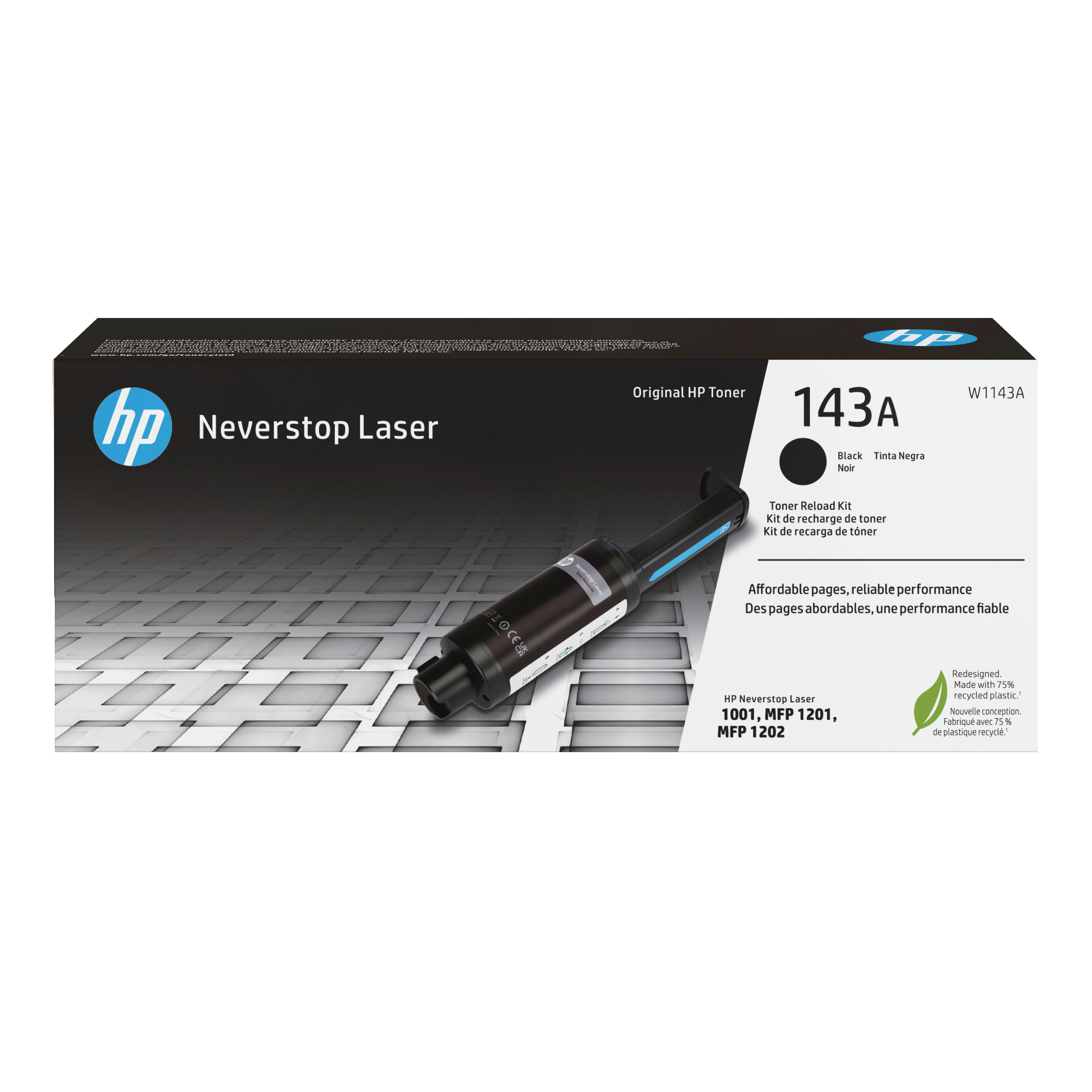 HP 143A Zwarte Neverstop Toner Refill Kit - Origineel