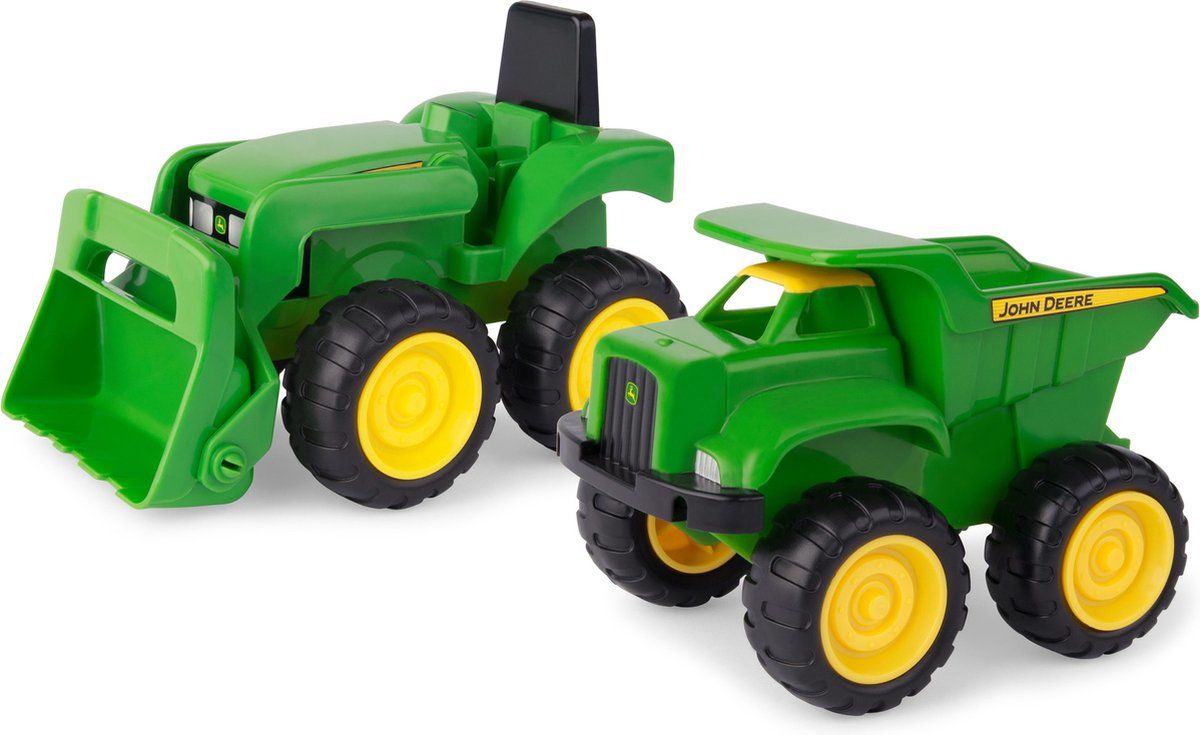 Tomy John Deere Kiepwagen en Graafmachine Speelset - Voertuigenset - Groen/Geel