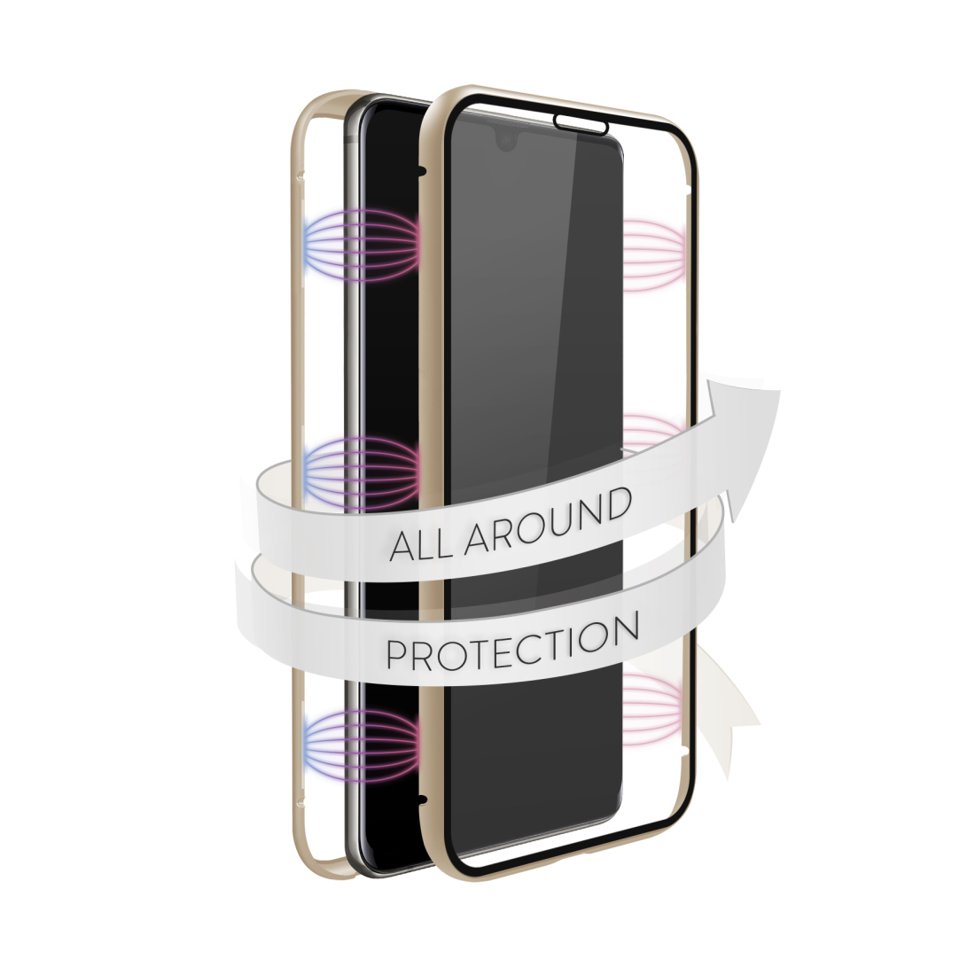 White Diamonds 360° Glass Cover Samsung Galaxy A41, gold