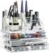 Relaxdays make-up organizer klein - stapelbaar - sieradendoosje - cosmetica - opbergbox doorzichtig