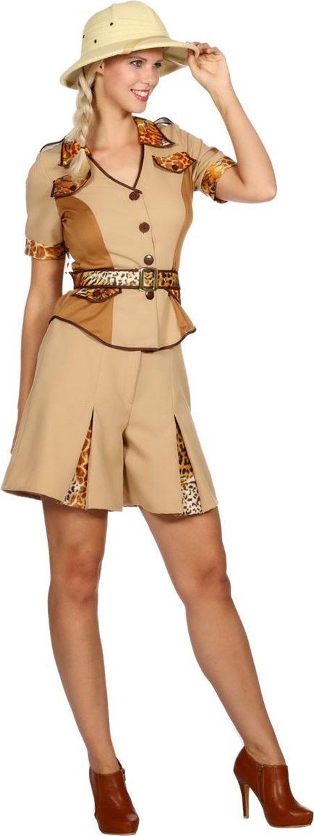 Wilbers Safari Kostuum Kort Vrouw - Maat 40 - Polyester - EAN: 8714438772249
