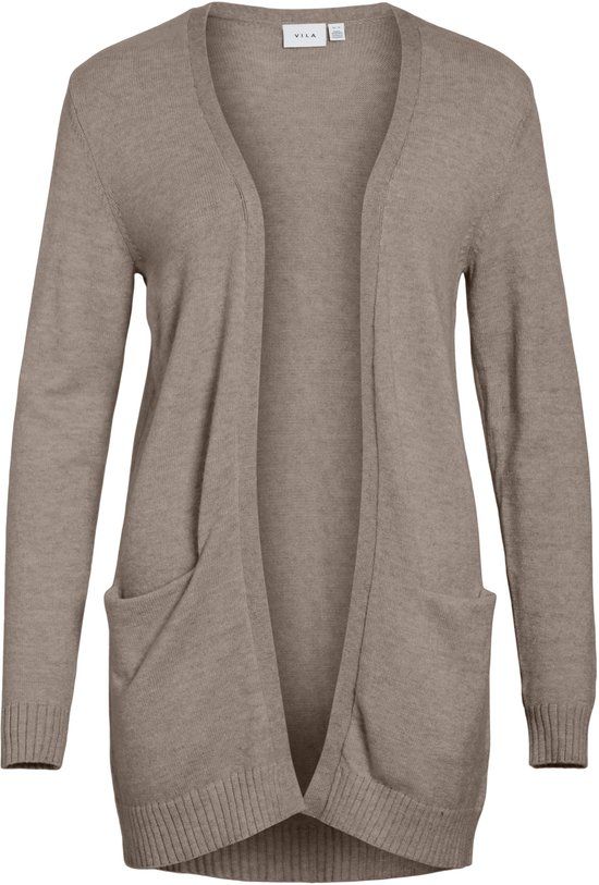 Viril Vila Vest Viril Open L/S Knit Cardigan - Noos 14044041 Falcon/ Melange Dames Maat - XL