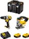 DeWALT set DWK213 (DCD996 + DCS331 + 2 x 5,0 Ah accu's + DCB115 oplader + TSTAK VI opbergbox)