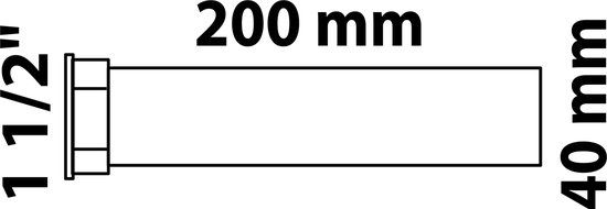 KIRCHHOFF KS dompelbuis, wit, 1 1/2"BI x 200 mm, voor DN 40 mm sifon