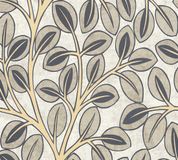 A.S. Création Bladeren Behang | Retro - Grijs Geel Beige - Vliesbehang - 1005 x 53 cm