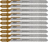 wolfcraft - Hardhout decoupeerzaagbladen - 10 stuks - 50mm - BiM met T-schacht voor hout