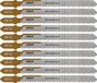 wolfcraft - Hardhout decoupeerzaagbladen - 10 stuks - 50mm - BiM met T-schacht voor hout