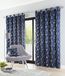 Enhanced Living Fleur Navy energiebesparende thermische bloemen gordijnen voor slaapkamers en woonkamers paar 90 x 72 inch (229x183cm)
