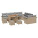 vidaXL - Tuinbank - Set - 14 - st - 13-Aantal - zitplaatsen - Beige - en - Lichtgrijs