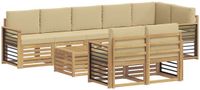 vidaXL - Bank loungeset - Polyester - Wit en Beige - 5 zitplekken