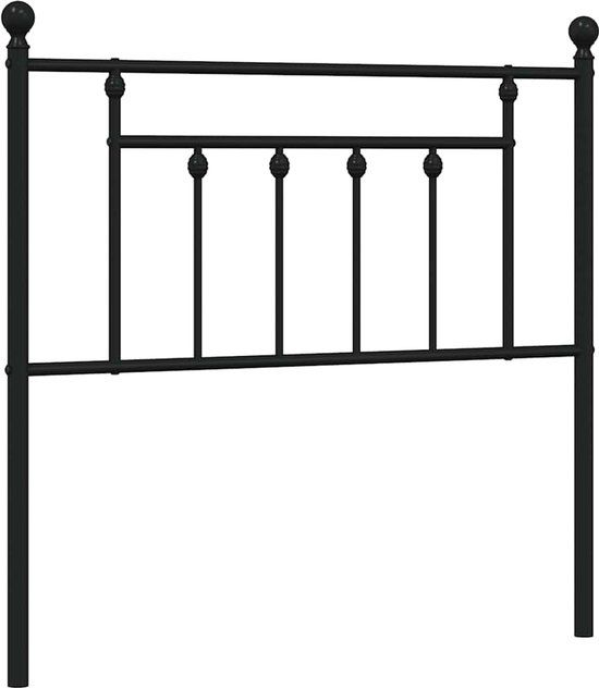vidaXL Hoofdbord 90 cm metaal zwart
