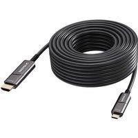 VISION - Adapterkabel - USB-C male naar HDMI male - 50 m - glasvezel - zwart