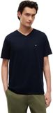 Tommy Hilfiger Essential T-shirt met korte mouwen en V-hals voor heren, Blauw (Woestijnhemel), M