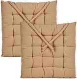 Giftdecor Stoelkussen Decorama - 2x - beige - 40 x 40 x 5 cm
