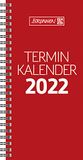 BRUNNEN 1078001202 tafelkalender/voortekenboek, model 780, 2 pagina's = 1 week, 100 x 207 mm, kartonnen omslag rood, kalender 2022, Wire-O-binding
