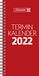 BRUNNEN 1078001202 tafelkalender/voortekenboek, model 780, 2 pagina's = 1 week, 100 x 207 mm, kartonnen omslag rood, kalender 2022, Wire-O-binding