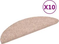vidaXL Trapmatten zelfklevend 10 stuks 56x17x3 cm lichtbruin halfrond