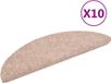 vidaXL Trapmatten zelfklevend 10 stuks 56x17x3 cm lichtbruin halfrond