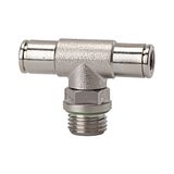 Riegler T-steekschroefverbinding »metallica«, draaibaar, G 3/8 a, voor buitenslang Ø 14 mm, werkdruk max. 16 bar, messing vernikkeld
