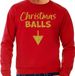 Bellatio Decorations Foute Kersttrui voor heren - Christmas balls - rood - glitter goud - Kerstfeest XL
