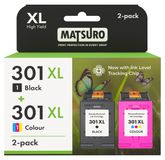 HP Cartouches d'encre 301 XL, pack de 2 (1 noir, 1 couleur)