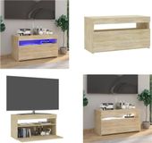 vidaXL Tv-meubel met LED-verlichting 75x35x40 cm sonoma eikenkleurig