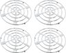 Item International Chroom Pannenonderzetters Rond Zilver Met Bestek Patroon 20 Cm