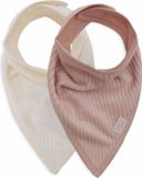 Jollein Slab Bandana Katoen 2 Stuks Velvet Rib Wild Rose/Ivory