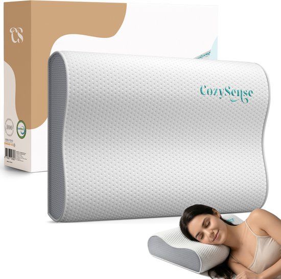 CozySense® Orthopedisch Hoofdkussen - Traagschuim - Stevig - Incl. Kussensloop & Draagtas