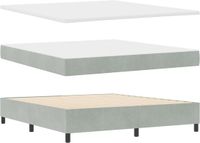vidaXL Boxspringbed avec tête de lit Gris clair 200 x 180 cm Velours