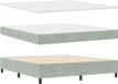 vidaXL Boxspringbed avec tête de lit Gris clair 200 x 180 cm Velours