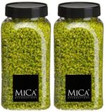Mica Decorations decoratie stenen/granulaat - 2x - 650ml - lichtgroen