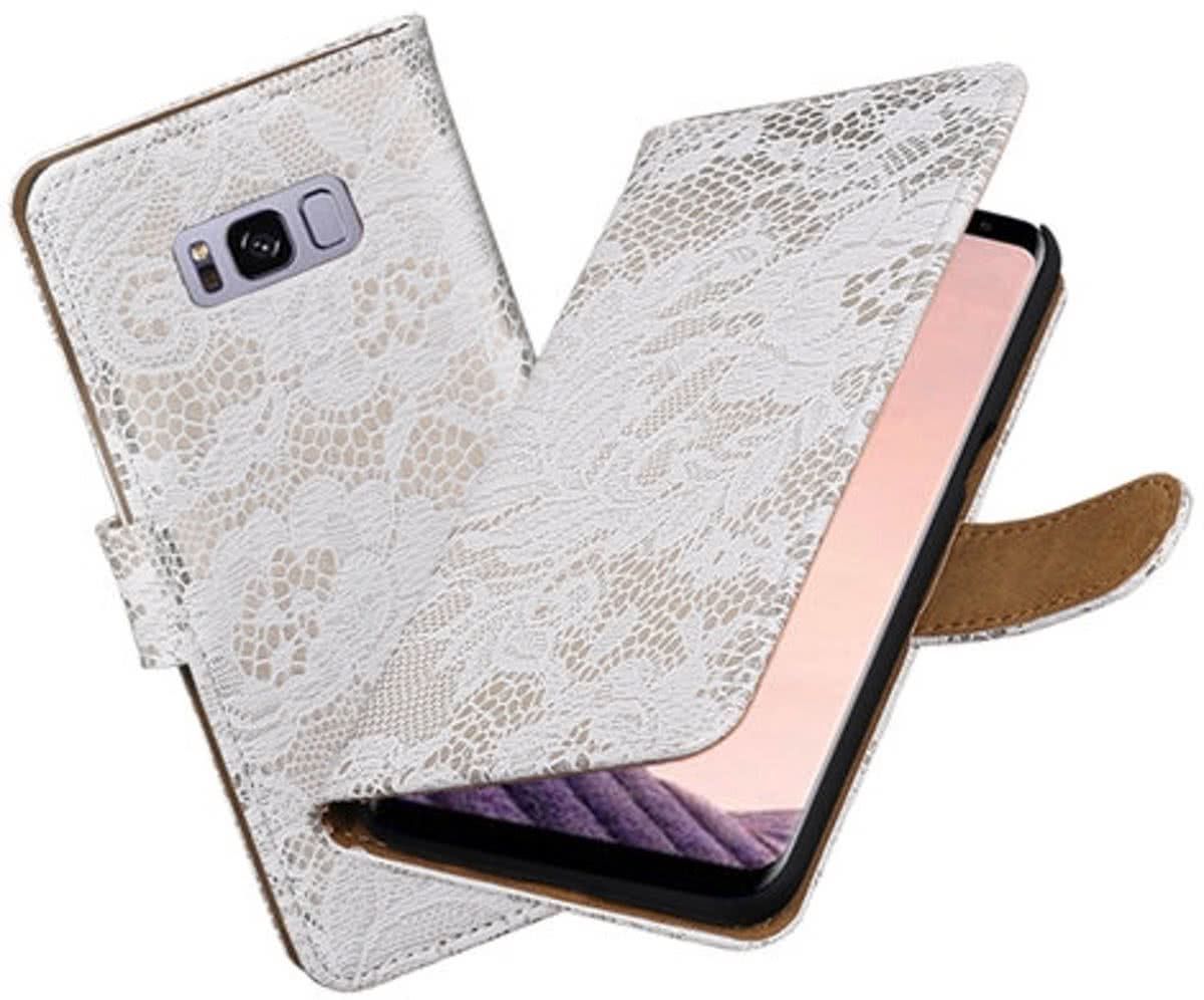 Best Cases .nl Samsung Galaxy S8+ Plus Lace booktype hoesje Wit
