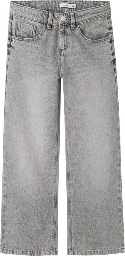 NAME IT NKFROSE WIDE JEANS - Light Grey Denim - Girls' Jeans - Size 164