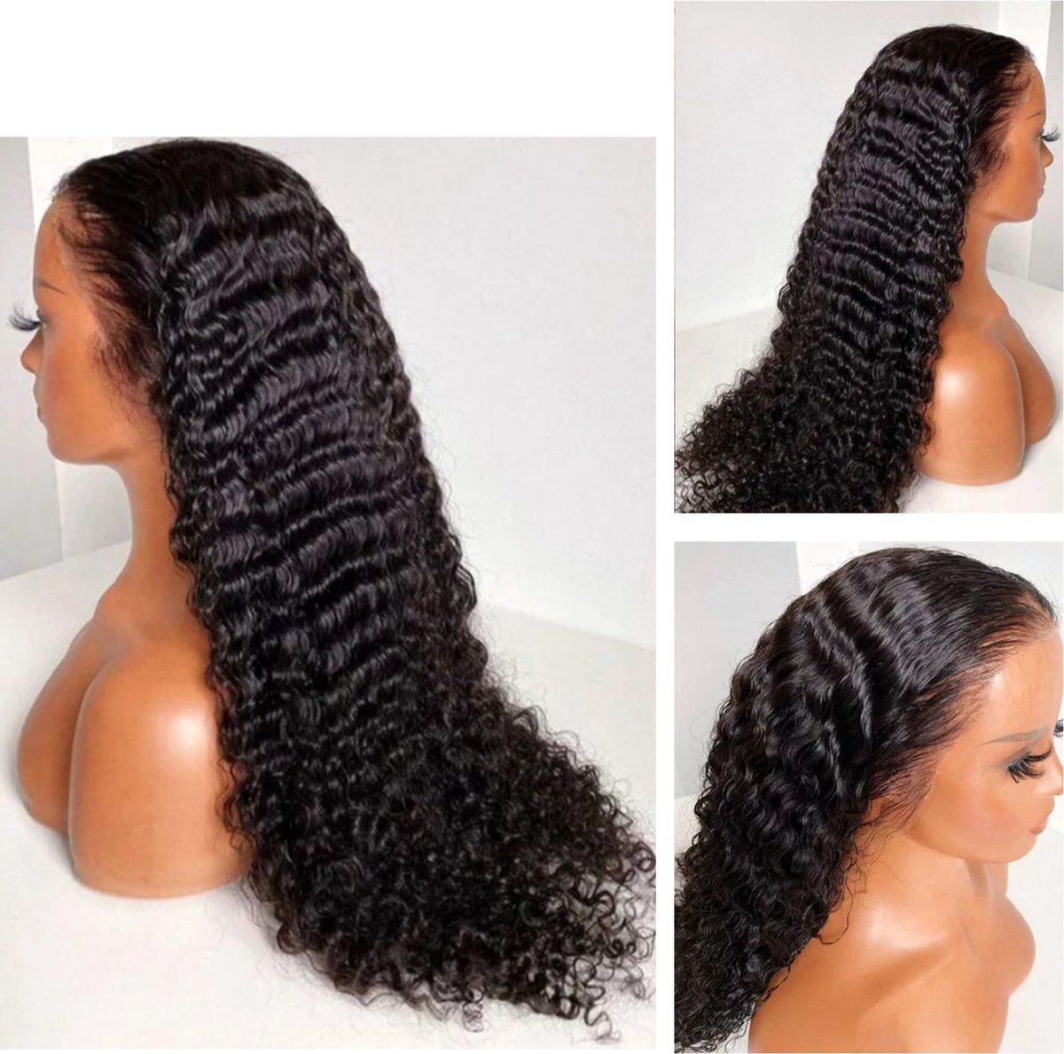 Frazimasho.nl Braziliaanse Remy pruik 28 inch - real human hair - donkerbruin - 13x1 lace front wig