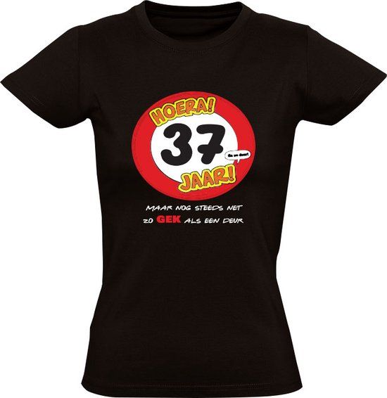 Sol's Dames T-shirt - 37 jaar verjaardag - Zwart - Maat M