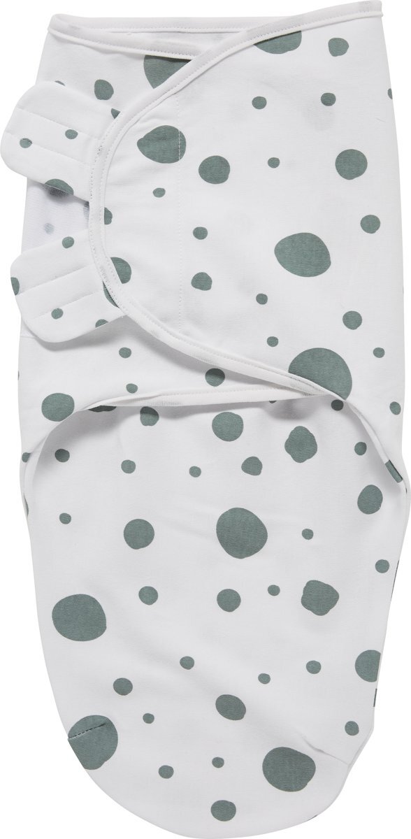 Meyco Swaddle Inbakerdoek - 0-3 maanden - Dots stone green wit