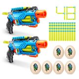 XShot Dino Attack Dino Striker 2 Pack (2 Blasters, 6 Medium Egg, 48 Darts), Blauw Toy Blaster