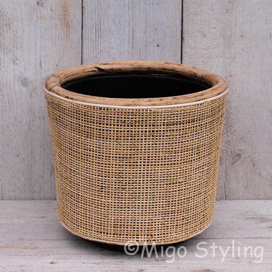Van der Leeden Plantenmand - Webbing - Bamboe - Drypot - Ø 31 cm - Naturel