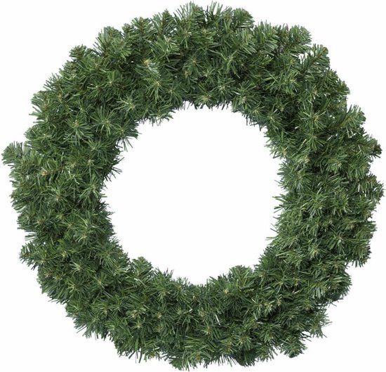 Everlands Krans - Kerstversiering - Ø50 cm - Groen - Synthetisch