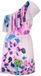 Desigual Exclusieve Mini-jurk – One-shoulder Design – Elastische Taille & Logo – Modern Elegant – Roze – Gebloemd – Viscose – Maat L