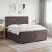 vidaXL Boxspringbed met matras Donkerbruin 200 x 200 cm Stof